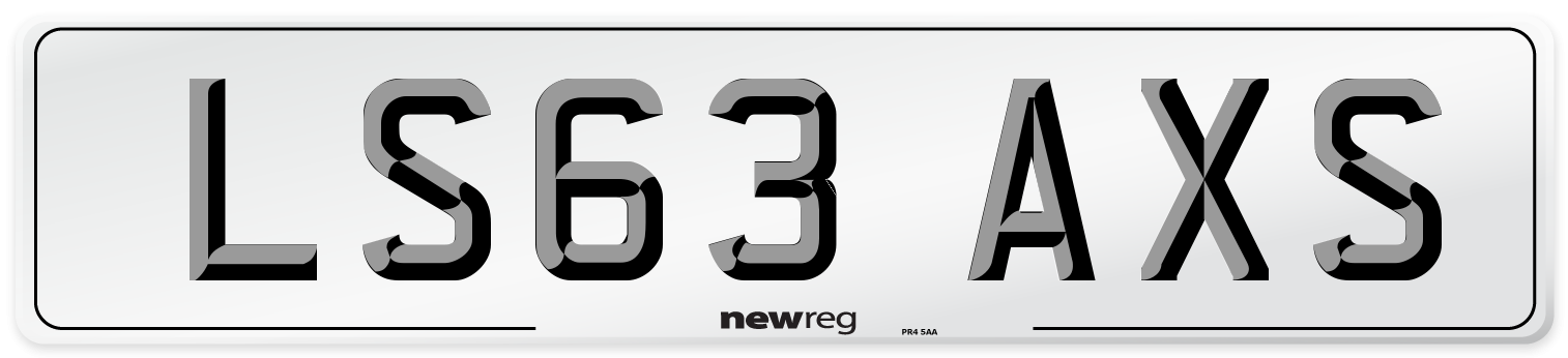 LS63 AXS Number Plate from New Reg
